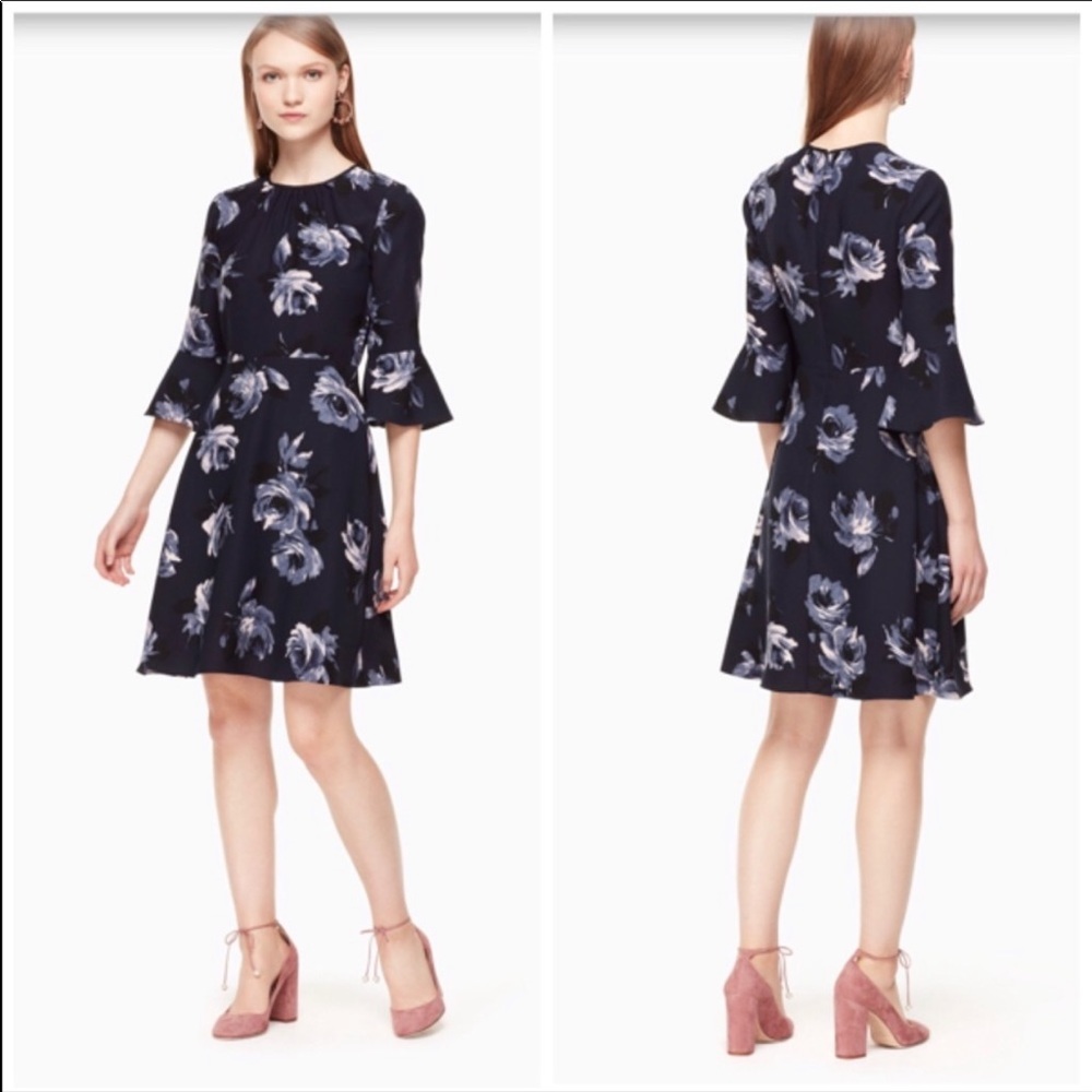 Kate spade night rose crepe dress size 4
